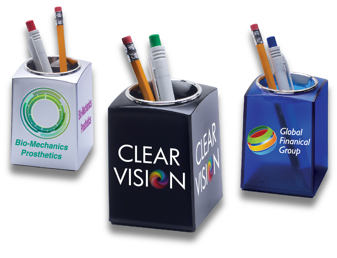 Full Color Desktop Pen and Pencil Holder Box with Logo